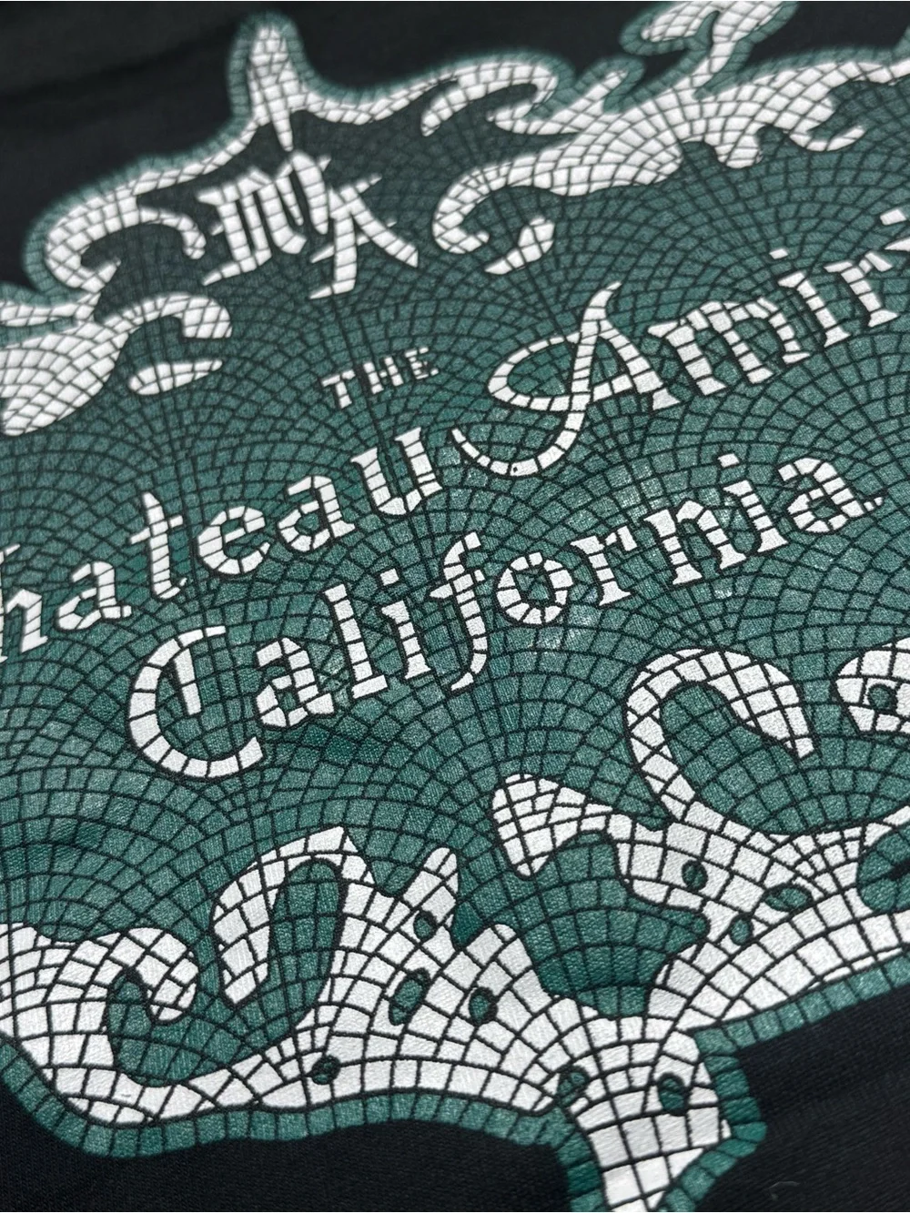 AMIRI Black T‑Shirt with Teal Crest Logo